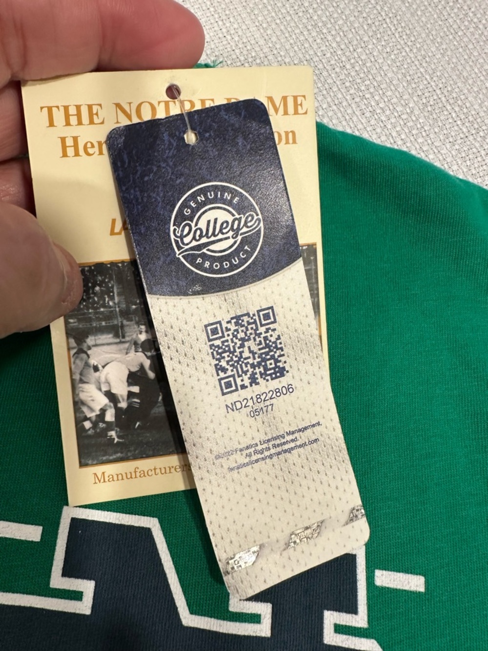 Genuine Merchandise Notre Dame Green 'IRELAND' Graphic Tee - Picture 4 of 8